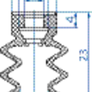 Bellows vacuum cup diam. 18 mm (2.5 bellows) NBR black