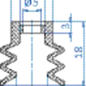 Bellows vacuum cup diam. 18 mm (2.5 bellows) NBR black