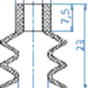 Bellows vacuum cup diam. 18 mm (2.5 bellows) NBR black