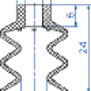 Bellows vacuum cup diam. 18 mm (2.5 bellows) PUR neon green