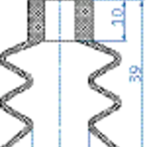 Bellows vacuum cup diam. 30 mm (2.5 bellows) NBR black