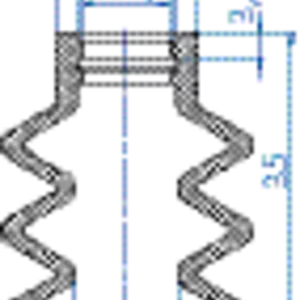 Bellows vacuum cup diam. 30 mm (2.5 bellows) NBR black