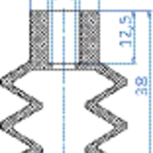 Bellows vacuum cup diam. 31 mm (2.5 bellows) NR black