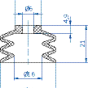 Bellows vacuum cup diam. 31 mm (2.5 bellows) NR black