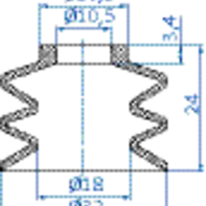 Bellows vacuum cup diam. 32 mm (2.5 bellows) vinyl blue