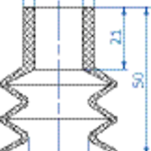 Bellows vacuum cup diam. 40 mm (2.5 bellows) NBR black