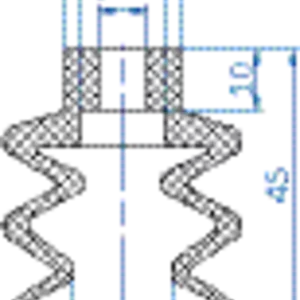 Bellows vacuum cup diam. 40 mm (2.5 bellows) PUR blue