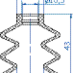 Bellows vacuum cup diam. 40 mm (2.5 bellows) NBR black