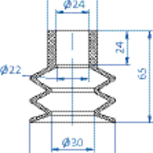 Bellows vacuum cup diam. 60 mm (2.5 bellows) EPDM black