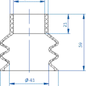 Bellows vacuum cup diam. 61 mm (2.5 bellows) NBR black