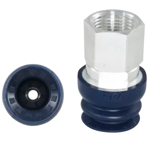 Bellows vacuum cup diam. 22 mm (1,5 bellows) NBR blue, with fitting G3/8-female