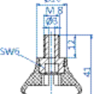 Bellows vacuum cup diam. 31 mm (1.5 bellows) NBR black