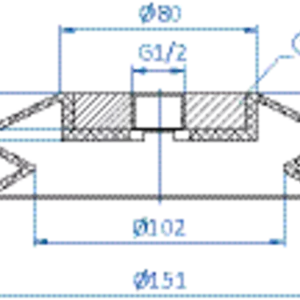 Bellows vacuum cup diam. 150 mm (1.5 bellows) NBR black