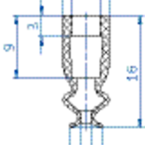 Bellows vacuum cup diam. 4 mm (1.5 bellows) NBR black