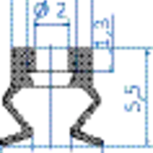 Bellows vacuum cup diam. 5 mm (1.5 bellows) silicone red