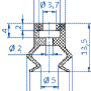 Bellows vacuum cup diam. 11 mm (1.5 bellows) NBR black