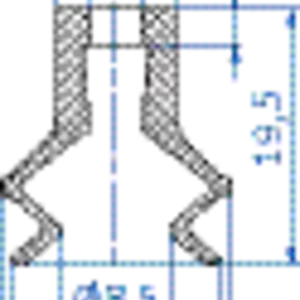 Bellows vacuum cup; Ø 16 mm; 23.016.174
