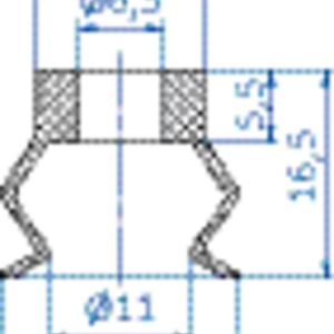 Bellows vacuum cup diam. 19 mm (1.5 bellows) NBR black