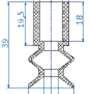 Bellows vacuum cup diam. 20 mm (1.5 bellows) NR brown
