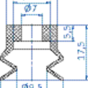 Bellows vacuum cup diam. 20 mm (1.5 bellows) Tepuflex® orange