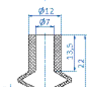 Bellows vacuum cup diam. 20 mm (1.5 bellows) silicone transparent