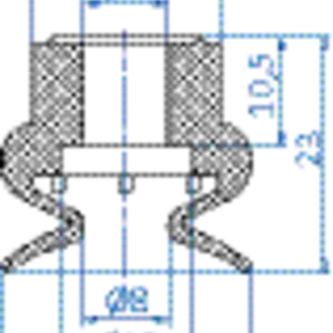 Bellows vacuum cup diam. 24 mm (1.5 bellows) NBR black