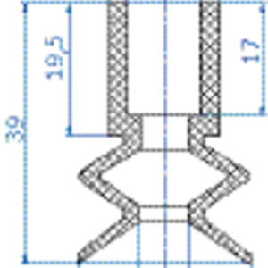 Bellows vacuum cup diam. 25 mm (1.5 bellows) NR black