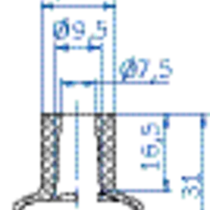 Bellows vacuum cup diam. 31 mm (1.5 bellows) NBR black