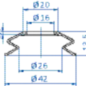 Bellows vacuum cup diam. 42 mm (1.5 bellows) NR black