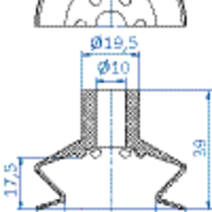 Bellows vacuum cup diam. 50 mm (1.5 bellows) NR black