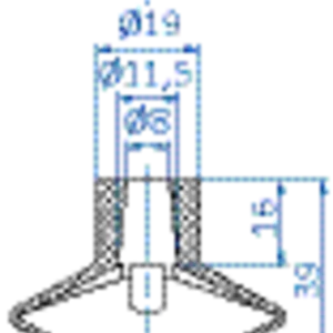 Bellows vacuum cup diam. 53 mm (1.5 bellows) NBR black