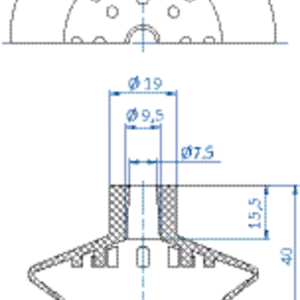Bellows vacuum cup diam. 75 mm (1.5 bellows) NBR black