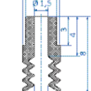 Bellows vacuum cup diam. 4 mm (2.5 bellows) NBR black