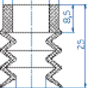 Bellows vacuum cup diam. 19 mm (2.5 bellows) vinyl blue