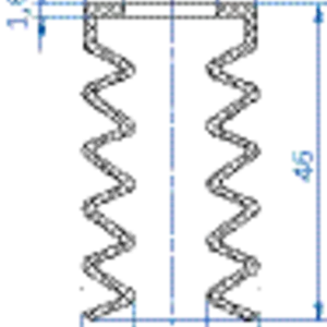 Bellows vacuum cup diam. 25 mm (4.5 bellows) silicone transparent
