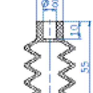 Bellows vacuum cup diam. 30 mm (4.5 bellows) NBR black