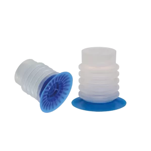Bellows vacuum cup Ø 30 mm (5.5 bellows) Silicone transparent 70° / blue 40° Shore