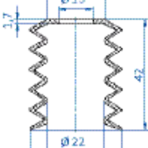 Bellows vacuum cup diam. 35 mm (5.5 bellows) silicone transparent