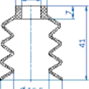 Bellows vacuum cup diam. 35 mm (3.5 bellows) vinyl blue