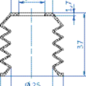 Bellows vacuum cup diam. 37 mm (4.5 bellows) silicone blue