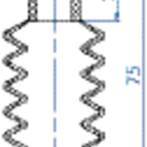 Bellows vacuum cup diam. 37 mm (6.5 bellows) vinyl blue