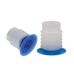 Bellows vacuum cup Ø 40 mm (5.5 bellows) Silicone transparent 70° / blue 40° Shore