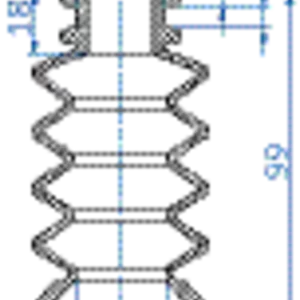 Bellows vacuum cup diam. 58 mm (4.5 bellows) vinyl blue