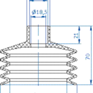 Bellows vacuum cup diam. 92 mm (4.5 bellows) vinyl blue