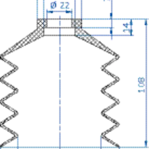 Bellows vacuum cup; Ø 101 mm; 25.102.053