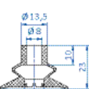 Bellows vacuum cup diam. 36 mm (1.5 bellows) NR black