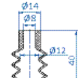 Bellows vacuum cup diam. 38 mm (3.5 bellows) NR brown