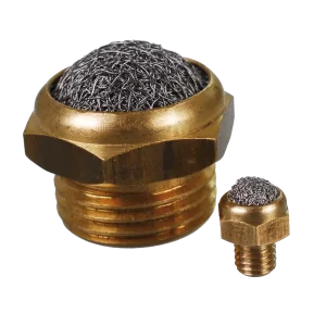 Silencer with filter function M5-male brass with wire cloth