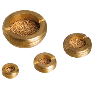 Silencer with filter function G1-4-male brass with sinter (to + 120°C)