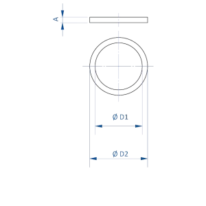Seal ring – SZ-DR, hard-pvc white D1: 10.3 mm, D2: 13.5 mm, H: 2 mm